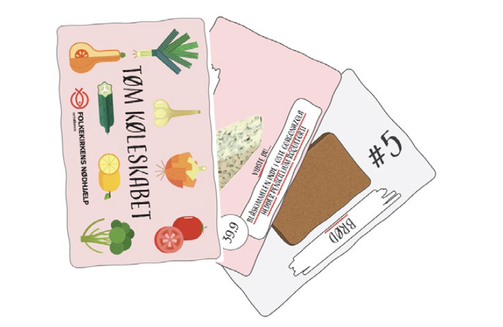 Spil kort mod madspild: Forsiden af tre forskellige sjove spillekort omkring madspild