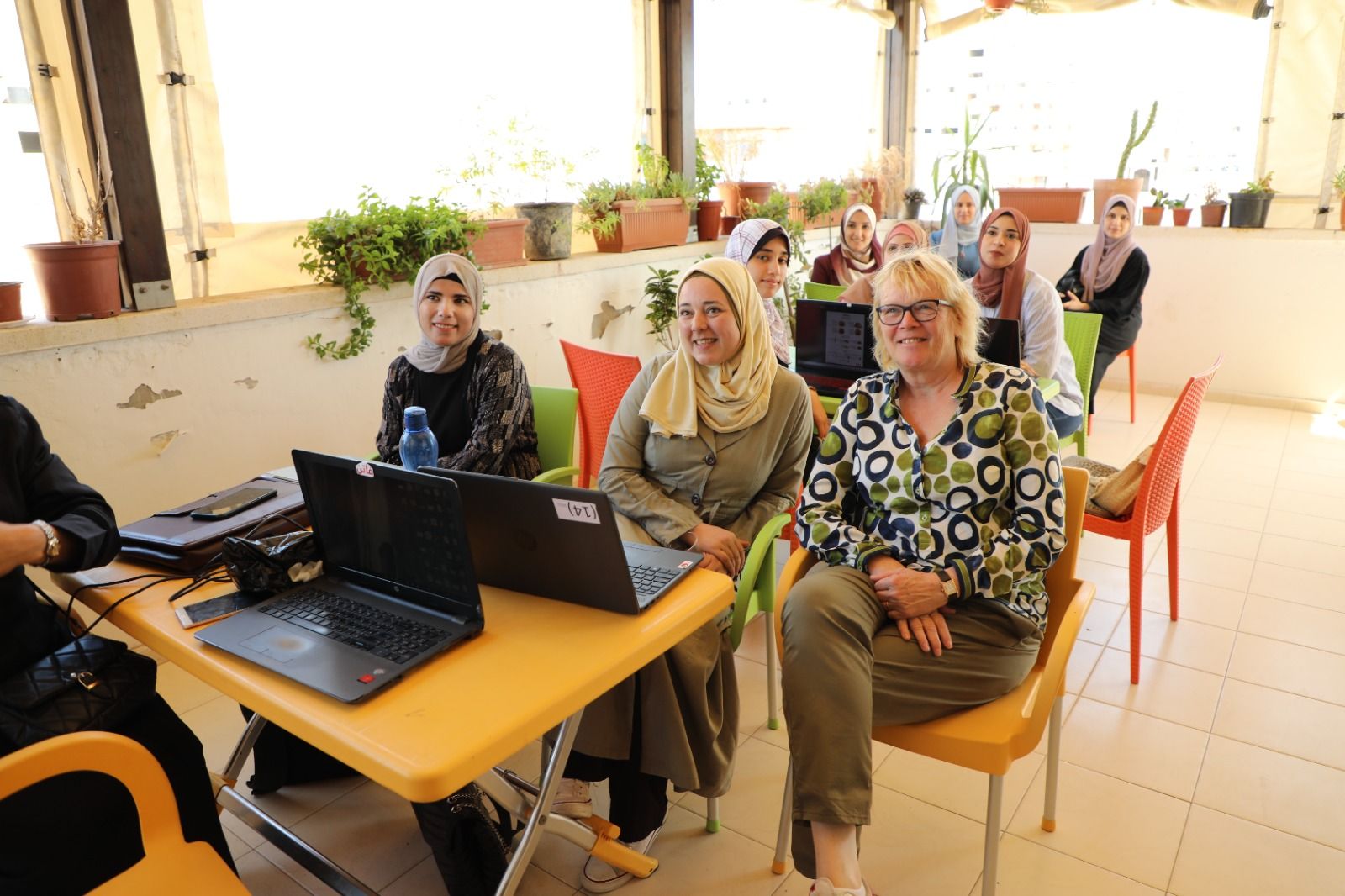 Birgitte Qvist-Sørensen visiting Women's Affairs Center Gaza