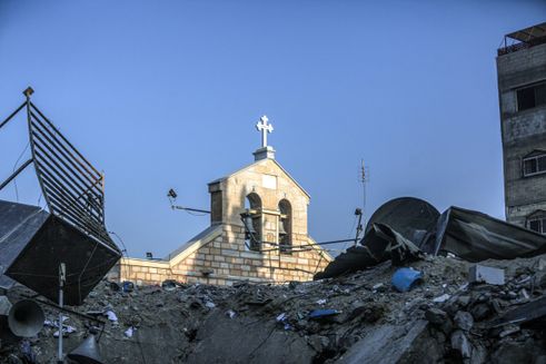 St. Porfyrios’ kirke i Gaza 19. okt. 2023