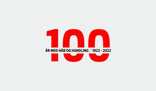 Folkekirkens Nødhjælps 100 års-logo