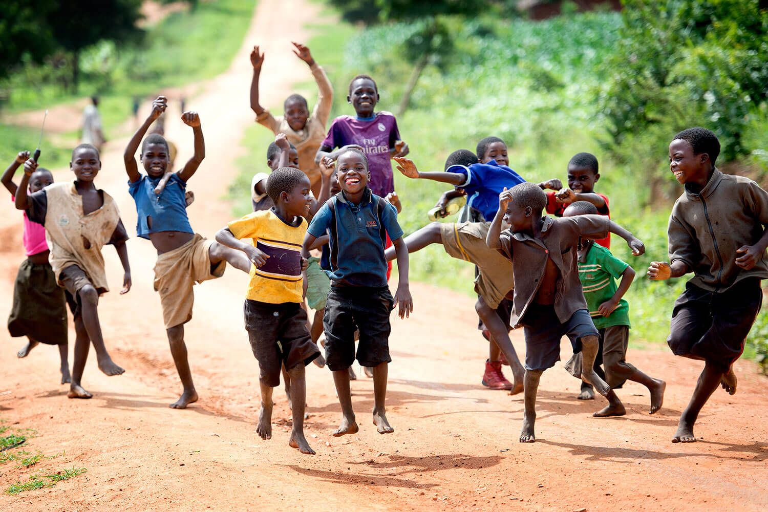 Glade drenge løber, Malawi